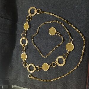 Gold Tone Mesh Disc Chain Link Belly Chain Waist Chain Statement Belt